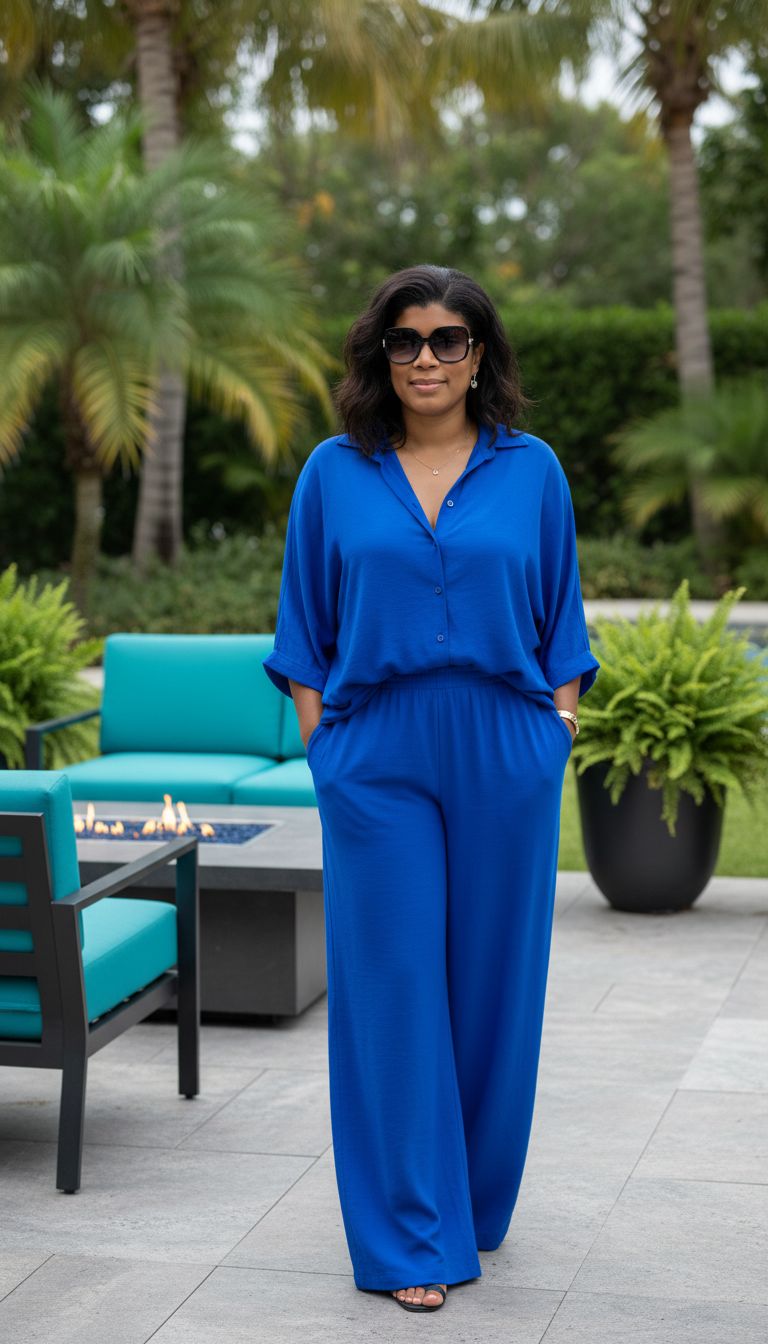 Confident midlife woman outdoors — the audience Judith Marie creates for